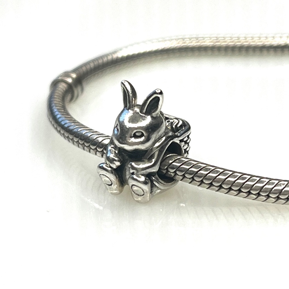 Pandora Silver Easter Bunny Rabbit Charm 791121 Retired
